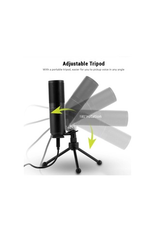 Rgb Led Profesyonel Usb Kondansatör Mikrofon 24 Bit / 96khz, Kardioid, Tak-çalıştır, Tripod Dahil, Podcast, Oyu