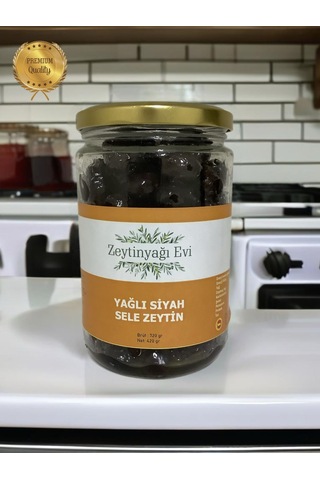 Yöresel Sele Sofralık Siyah Zeytin 720 Gram Cam Şişe Doğal Tatlandırma