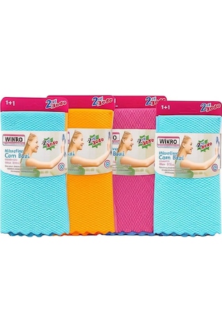 Wikro Desenli Kumaş 30x40 Cm İz Bırakmaz Mikrofiber Cam Bezi 8'li Set Çok Renkli