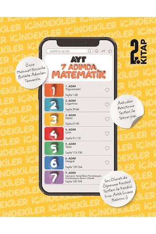 Yediiklim Ayt Yedi Adımda Temelden Zirveye Matematik Tamamı Video Konu Anlatımlı Ve Tamamı Video Çözümlü Soru Bankası 2.kitap