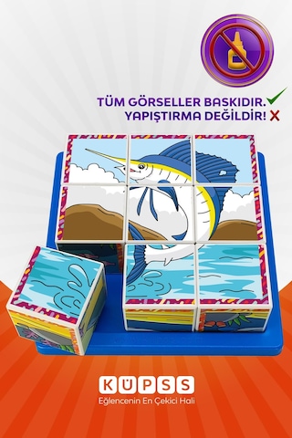 Küpss Deniz Hayvanları 3d Puzzle - 9 Küp 6 Yapboz