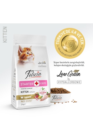 Felicia Kitten Tavuklu ve Hamsili Düşük Tahıllı Yavru Kedi Maması 2 KG