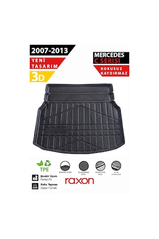 Mercedes W204 2007 2013 Rampalı Uyumlu 3d Bagaj Havuzu Su Geçirmez, Kaymaz, Yüksek Kenarlı