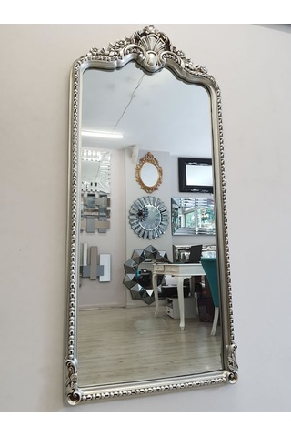 Ayna Denizi Princess Great Silver Model Gümüş Renk Dekoratif Boy Aynası Gümüş