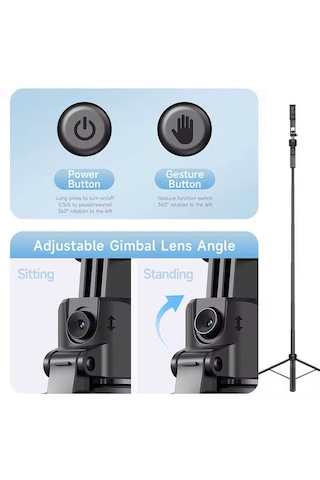 Kameralı Hareketli Tripod Selfie Çubuğu Telefon Tripodu 163cm