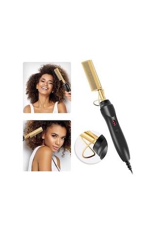 Xurunkeji Saç Düzleştirici Tarak Islak&kuru Saç Düzleştirici Bukle Makinesi Ev Tipi Elektrikli Tarak 3'ü 1 Arada Düz Bukle Tarak Ab Fişi