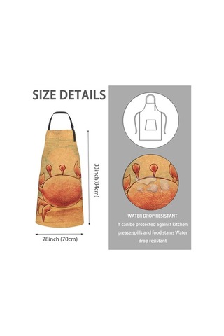 Fastbuy Ayarlanabilir Boyunlu Önlük, Konforlu Ev Stilinde Turuncu Yengeç Desen Diğer
