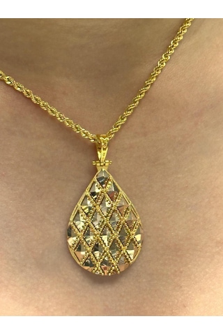 Hakan Güler Kuyumculuk 14 Ayar Altın Baklava Model Kolye Ucu 2720-10