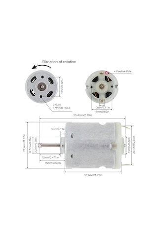 Mabuchi Rs-365 Dc 12v 13000rpm Dc Motor 12mm Mil Çap 27.5mm Uzunluk 54mm Hobi Oyuncak Elektrik Deney Motoru