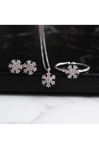 Glorria Gümüş Kar Tanesi Set (381943258)