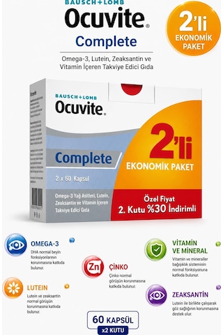 Ocuvite Complete 60+60 Kapsül - İkili Fırsat Paketi 2 Adet
