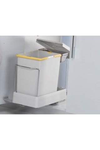 Pelikan Plastik Taşıyıcılı Raylı Çöp Kovası. Gri - 20Lt