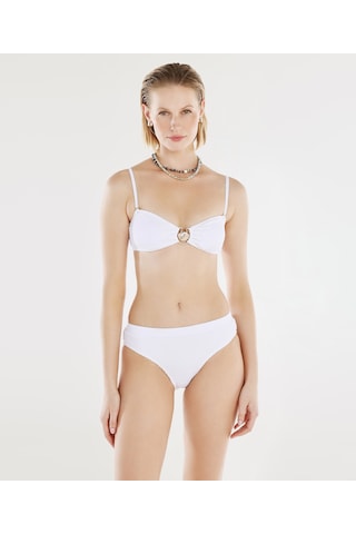 Yargıcı Yaka Detaylı Bikini Üst 25ykbw1019b 002 Beyaz