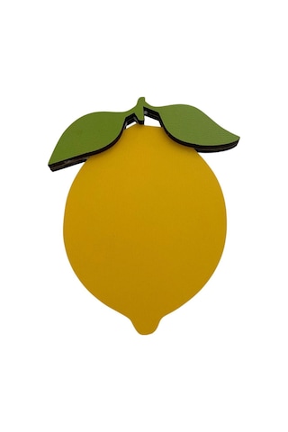 Limon Motifli Kahve Sunumluk Limon Tatlısı Sunumluğu Altlığı 2'li Sarı