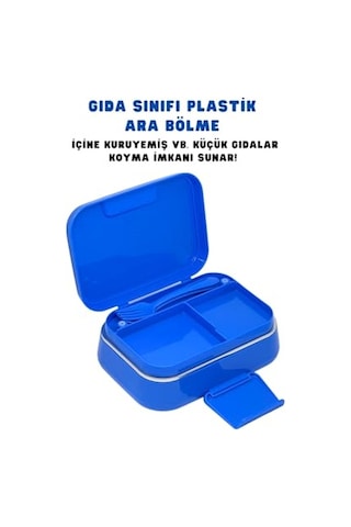Bento 1030ml Lunchbox Tek Katlı 2 Bölmeli Paslanmaz Çelik Sefer Tası Yemek Kutusu