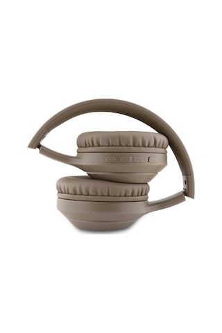 Guess Klasik Logo Lisanslı Katlanabilir Ayarlanabilir Metal Klasik Logolu Kulak Üstü Bluetooth Kulaklık Kahverengi