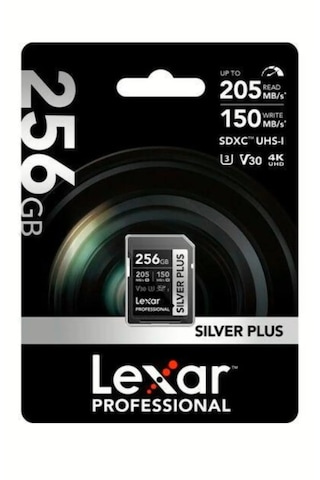 Lexar Professional 256 GB 205 MB/S Silver Plus SD Hafıza Kartı