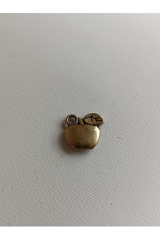 Elma Metal Çinko Alaşım Kolye Ucu 11x2mm 10 Adet Sarı Çok REnkli