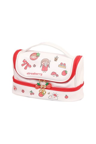 Geniş Kapasiteli Çift Bölmeli Şık Ve Dayanıklı Okul Ve Ofis Kalem Kutusu Beyaz