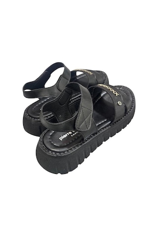 Pierre Cardin Dolgu Topuk Anatomik Taban Bayan Sandalet Siyah