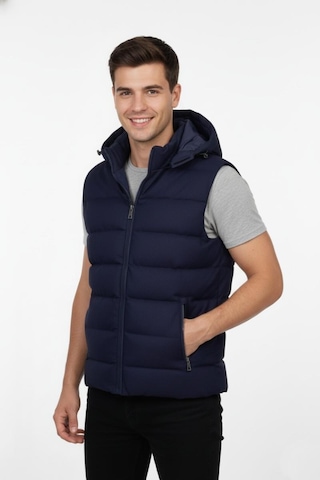 Erkek Spor Kapüşonlu Yelek Regular Kalıp 961-309 Bgl-st04874 Lacivert