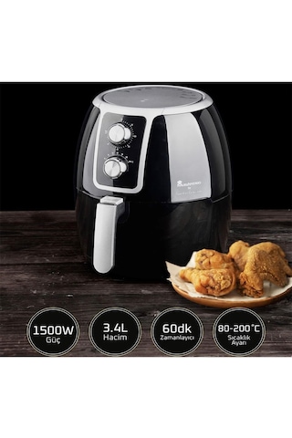 MasterPro BGMP-9177 1500 W 3.4 L Airfryer Yağsız Fritöz