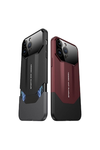 Apple Uyumlu iPhone 14 Pro Max Uyumlu Kılıf Çift Parçalı Zore Ays Pro İkili Kapak-kırmızı-siyah Kırmızı-siyah -