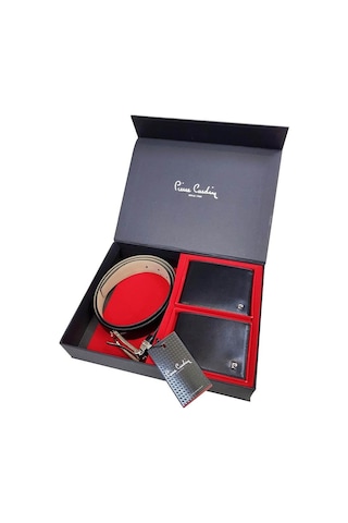 Pierre Cardin Kemer - Cüzdan - Kredi Kartlık Set 001 Siyah