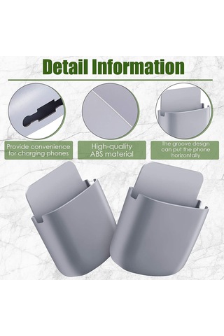 Fosenze Duvar Takılı Plastik Uzaktan Kumanda Depolama Kutusu - Dayanıklı Pp Malzeme İle Ev Aletleri İçin Konforlu Saklama Koyu Mavi - Gri