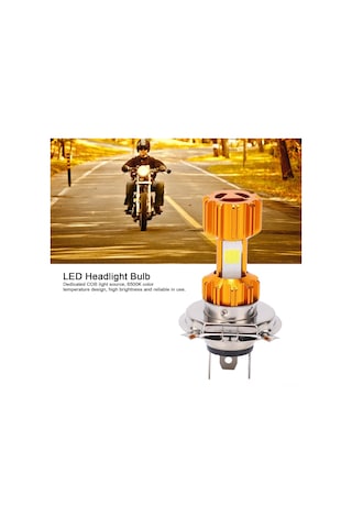 Tenfowee 18w Cob Led Ampul 6500k Beyaz Işık 1300lm Otomobil Sis Farı Motosiklet Ön Farı H4/ba20d/6m Uçlu Alüminyum Soğutma