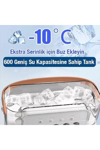 Coofbe 600 ML Su Buz Hazneli 7 Farklı Led Işık Şarjlı Taşınabilir Masaüstü Fantilatör