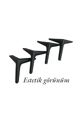 Yaren Home Dizayn Metal Koltuk, Kanepe, Dolap, Berjer, Tv Ünitesi Ayağı 15cm Siyah Model1