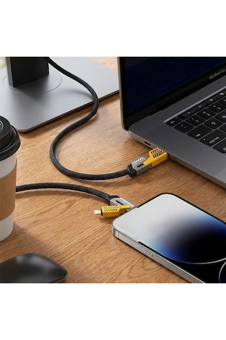 Büro Ev Ofis Cihazları İçin 65w Usb Typec To Typec Apple İos Uyumlu Örgülü Hızlı Mobil Şarj Data Kablosu