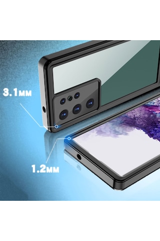Galaxy S23 Ultra Uyumlu 1-1 Su Geçirmez Uyumlu-siyah Siyah