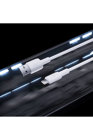 Juo JCBS111-W 12w 2.4a Usb-a To Lightning iPhone Apple Uyumlu iPad Silikon Hızlı Şarj Ve Data Kablosu Beyaz 1 Metre