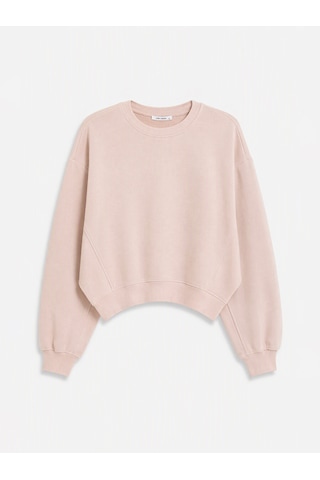 Lcw Vision Pembe Bisiklet Yaka Oversize Kadın Sweatshirt