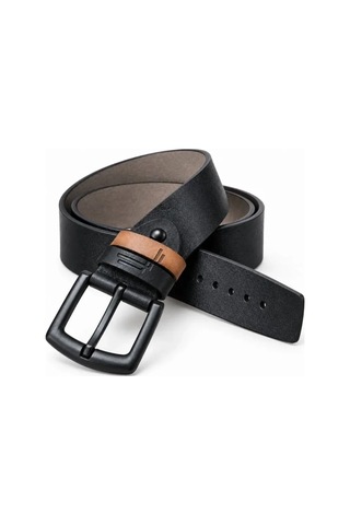 Suma Erkek Siyah 4 Cm Çift Biritli Metal Tokalı Kot Ve Kumaş Pantolon Kemeri