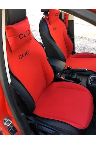 Renault Clio Nakışlı Ön İkili Oto Koltuk Minderi 2 Adet Boyun Yas