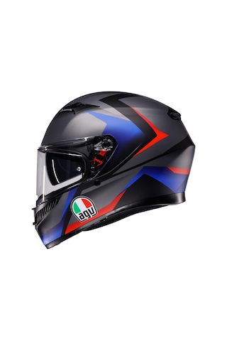 Agv K3 Mplk Striga Kapalı Kask Mat Siyah Mavi