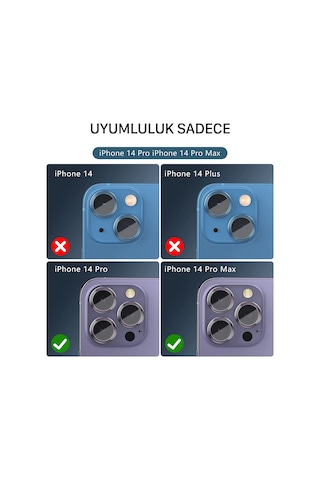 Apple Uyumlu iPhone 14 Pro Max - Kamera Lens Koruyucu Kilif 556417653