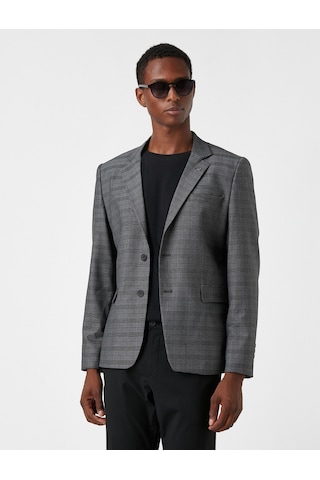 Koton Ekoseli Blazer Ceket Gri Ekose 3wam50021hw 3WAM50021HW0C3 Gri