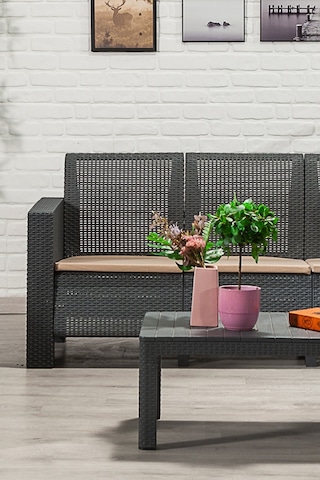 Aksu 3+1+1+s Balkon&teras Bahçe Mobilyası / Antrasit Gri