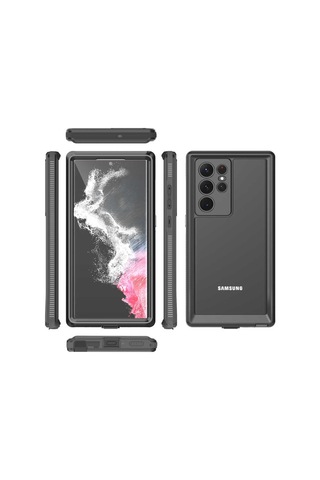 Galaxy S22 Ultra Kılıf 1-1 Su Geçirmez Kılıf Siyah