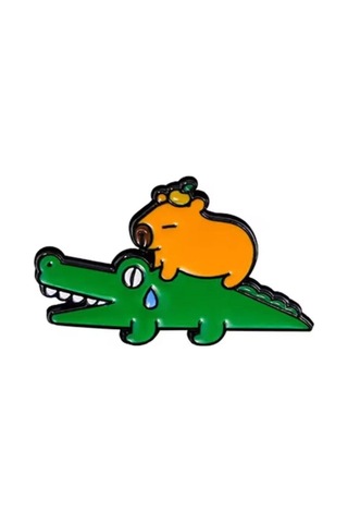Capybara Kadın Broş Çocuk Broş, İğneli Broş, Klipsli Broş Yaka Broşu, Çeket Yaka İğnesi, Mineli B181
