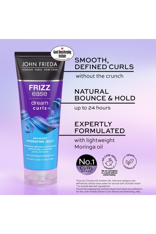 John Frieda Frizz Ease Dream Curls Belirgin Bukleler İçin Nemlendirici Jel 200 Ml / Gelişmiş Nemlendirici Jöle