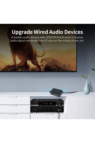 Xiyyadms Bt300 Bluetooth 5.0 Ses Alıcısı - Masaüstü Kablosuz Ses Aktarıcı, Spdıf/rca/aux Çıkışlı, Siyah