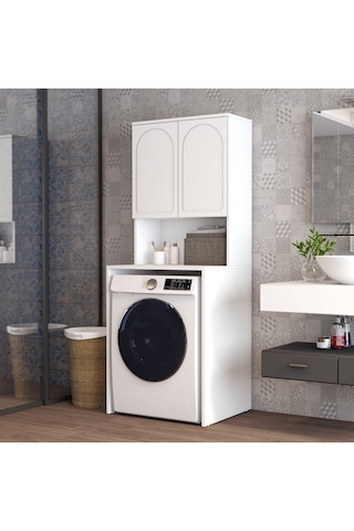 Lyon Çamaşır Makinesi Dolabı V102 - Beyaz Beyaz
