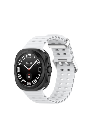 Samsung Galaxy Watch 7 Ultra İle Uyumlu Airflow Metal Tokalı Yumuşak Soft Silikon Kordon
