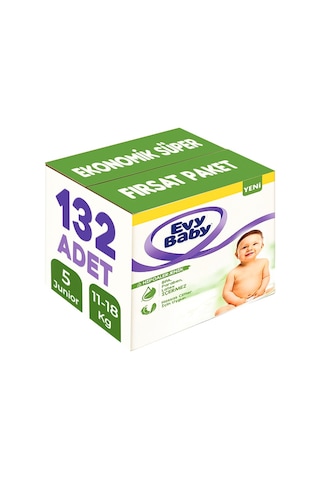 Evy Baby Bebek Bezi Beden:5 11-18kg Junior Ekonomik 132 Adet 2'li