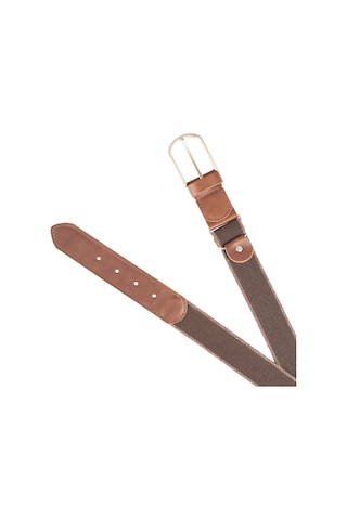 Dwoy Ayarlanabilir Deri Detaylı Kahverengi Elastik Kemer